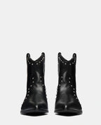 botines cowboy mujer piel negra y tachuelas