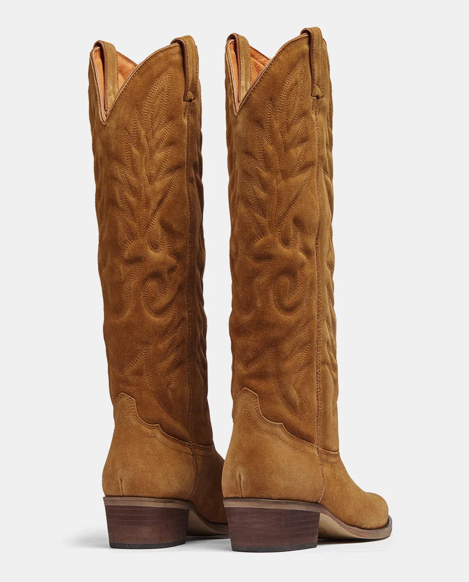 Trasera Botas cowboy caña alta camel mujer