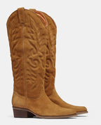 Botas cowboy caña alta camel mujer