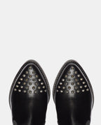 botin mujer tachas negro plano tachuelas
