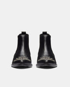 botin tachas negro plano tachuelas