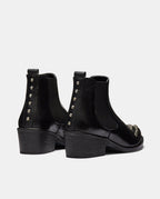 botin tachas negro plano