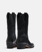 Trasera Bota cowboy negra media caña