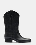 Bota cowboy negra media caña