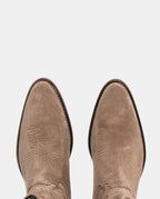 Puntera botas cowboy taupe ante mujer media caña