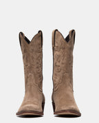 Delantera botas cowboy color taupe media caña para mujer