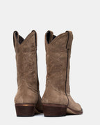 Trasera botas taupe cowboy para mujer caña media