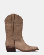 Bota cowboy taupe para mujer media caña