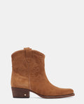 botín cowboy para mujer en piel camel