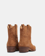 botín cowboy para mujer en piel camel