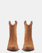 botín cowboy para mujer en piel camel
