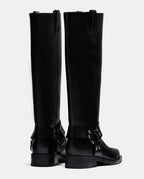 Comprar botas biker negras con hebilla para mujer