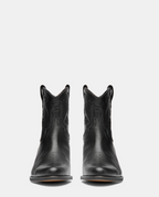 delantera botines negros cowboy negros bordados mujer