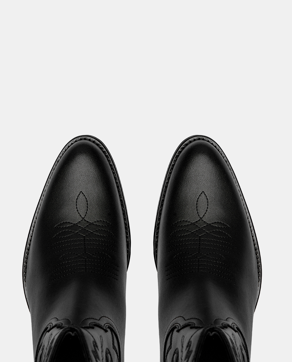 puntera botines negros cowboy mujer